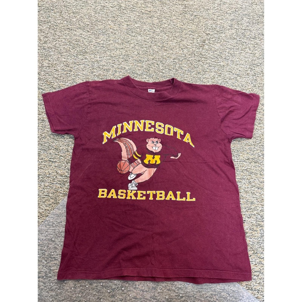 Vintage Minnesota Golden Gophers Basketball T Shirt Single Stitch Champion M